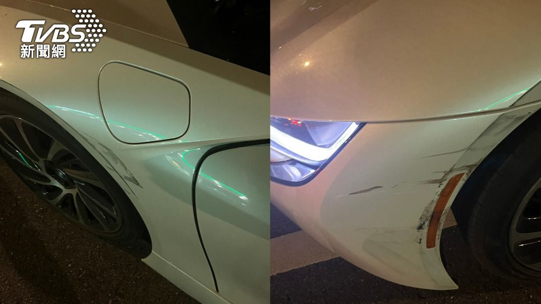 BMW受損。(圖/TVBS)