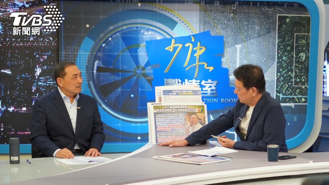 侯友宜接受TVBS節目《少康戰情室》專訪。(圖/區國強攝)