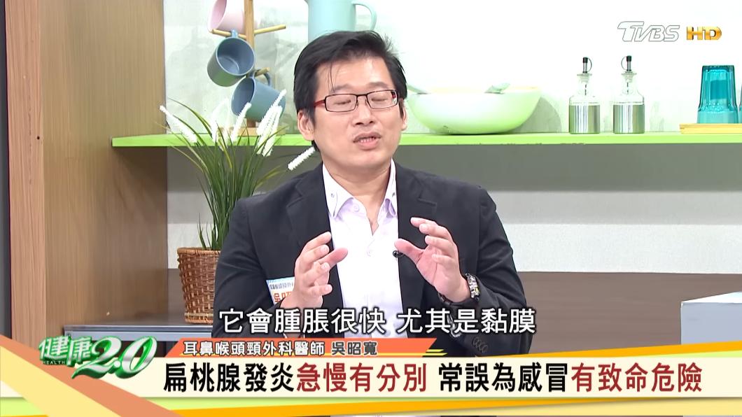 扁桃腺發炎發病很快。(圖/在TVBS《健康2.0》)