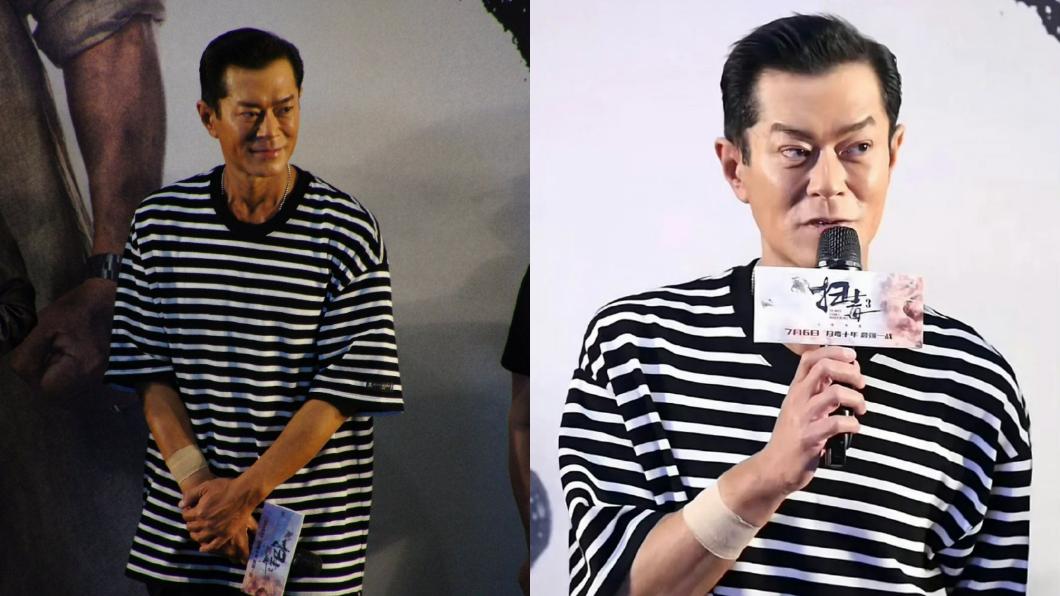 古天樂眉毛十分詭異。(圖/翻攝自謝丹青__青年小伙子、寶說閒聊微博)
