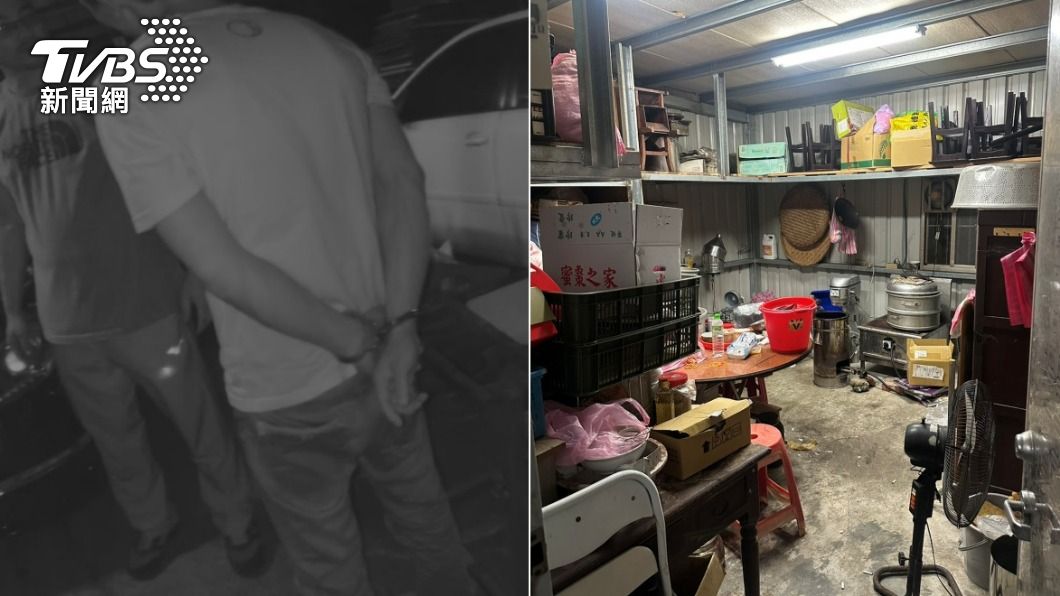 黃男在三合院內製作毒咖啡包,警方循線將他逮捕到案。(圖/TVBS)