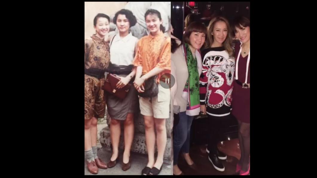 李玟姐姐附上家人合影悼念。(圖/翻攝自李思林微博)