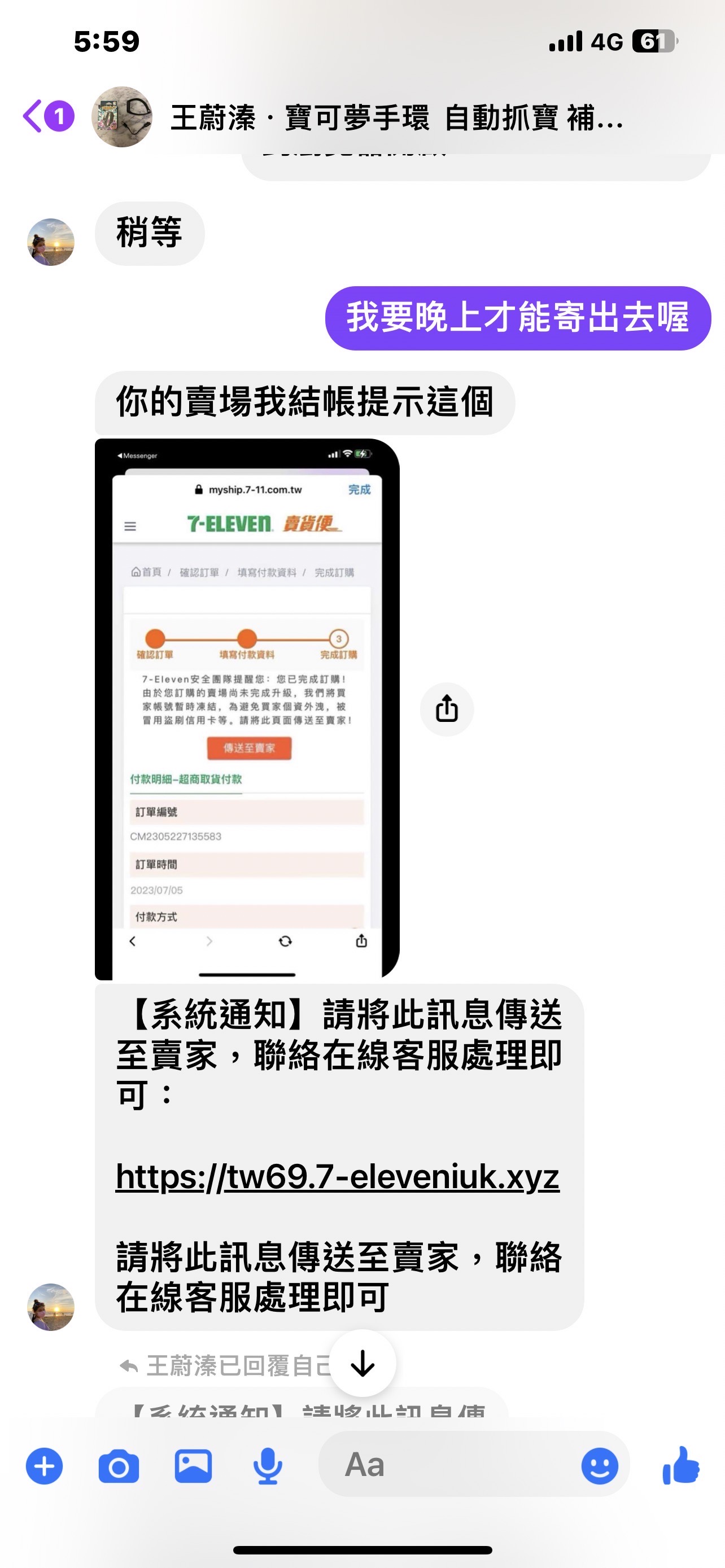 潘先生表示對方提供的連結其實是釣魚網站。(圖/潘先生提供)