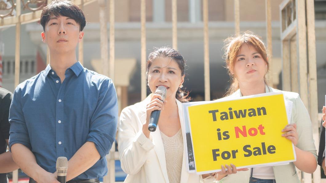 民進黨赴立法院大門召開記者會,再提「反對服貿」的主張。(圖/民進黨提供)