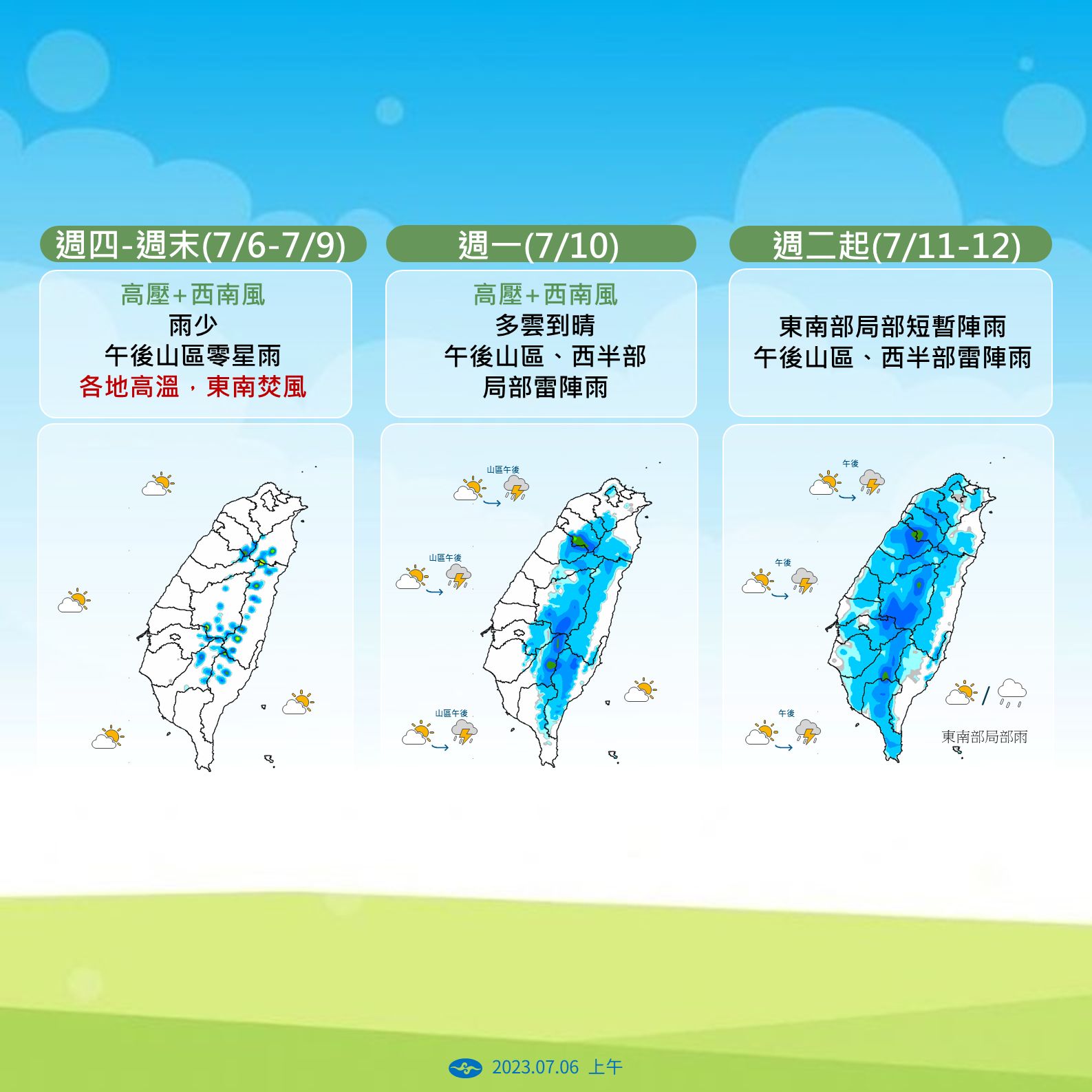 未來一週降雨變化。(圖/中央氣象局)