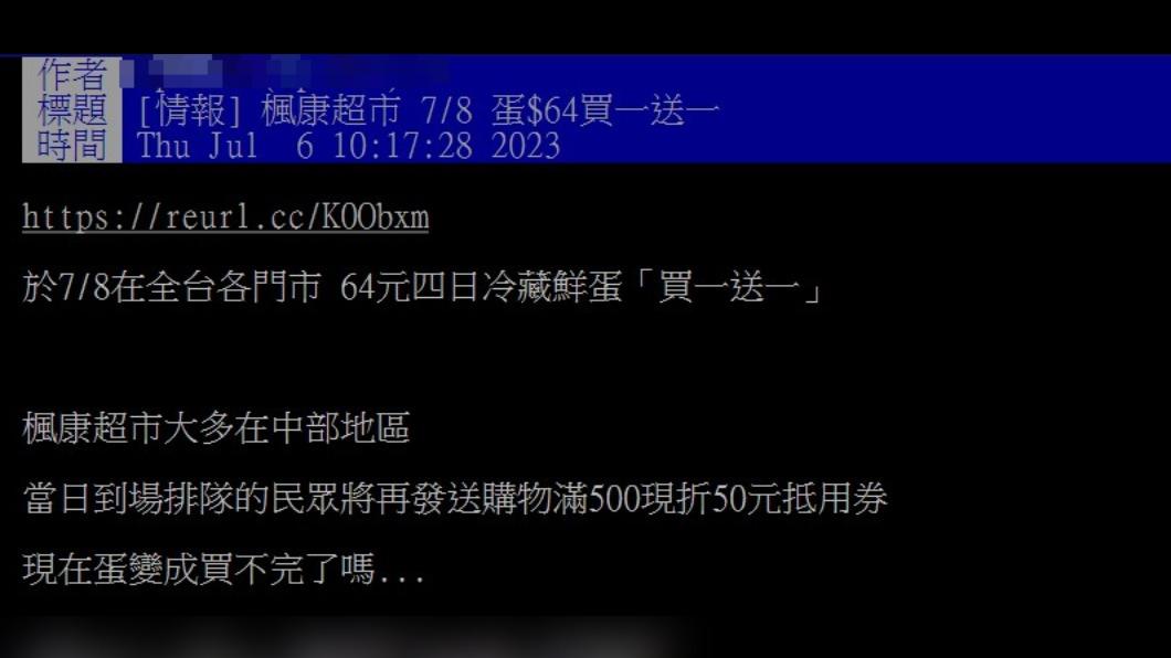 網友質疑,如今雞蛋是否變成過多情況。(圖/翻攝自PTT)