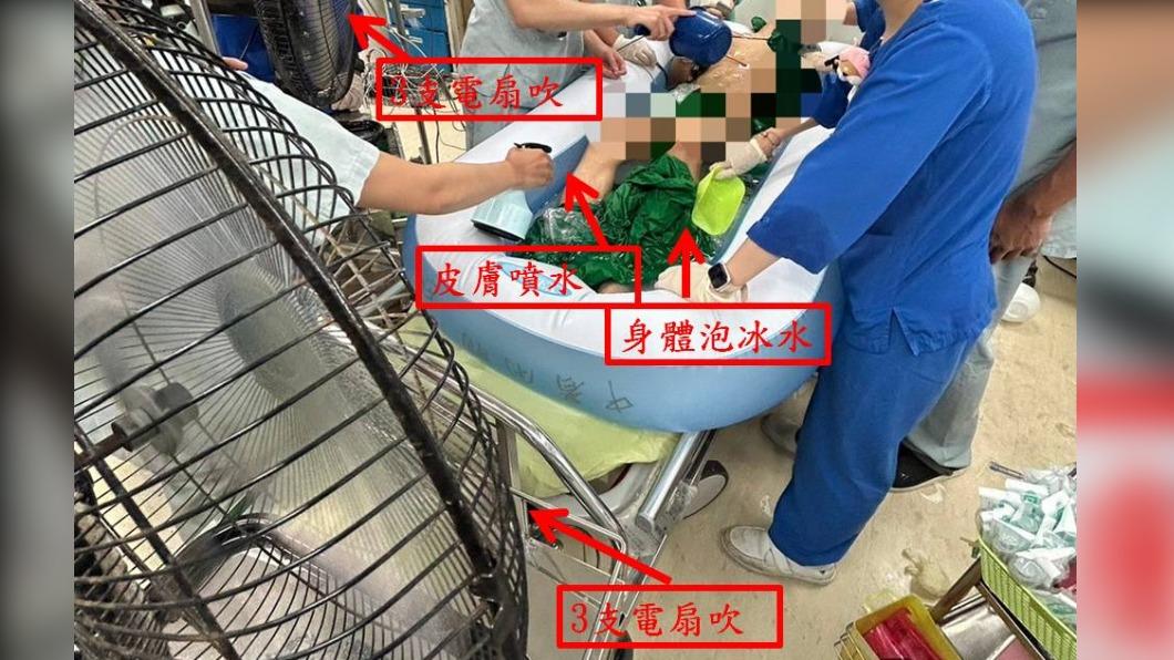中暑時,降溫是重要的第一急救步驟。(圖/非本文當事人、朱柏齡提供)