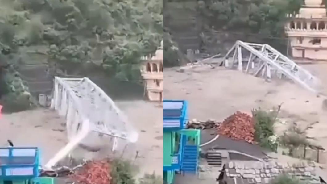 整座橋樑被沖走！　印度北部一天降一個月雨量釀22死