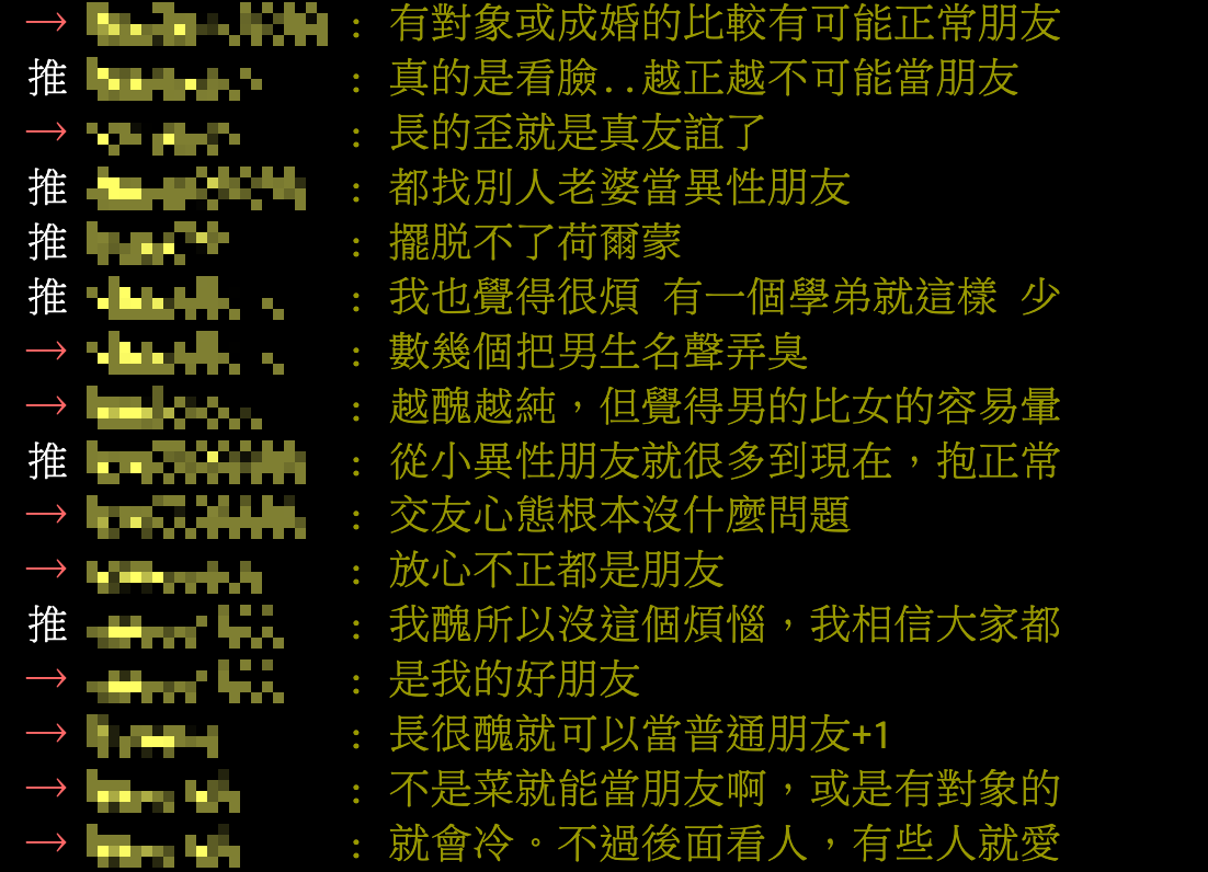 多數男性坦言很難跟女生只是純友誼。(圖/翻攝自PTT)