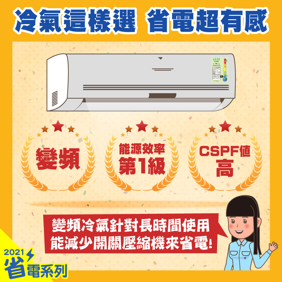 台電建議，買冷氣選能源效率第1級+CSPF值高的機種。（圖／翻攝台電電力粉絲團臉書）