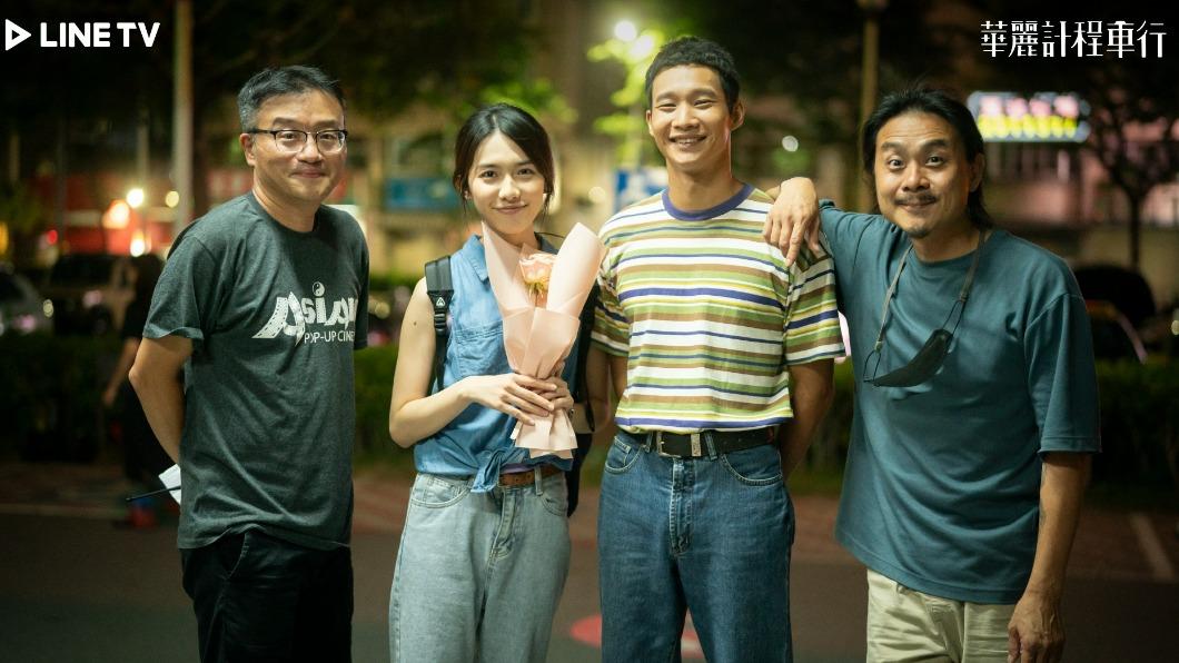 左起導演莊景燊、演員何思靜、演員黃冠智、導演黃常祚。(圖/LINE TV提供)