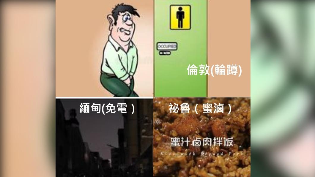 網友創意加碼,倫敦、緬甸與秘魯。(圖/翻攝自臉書路上觀察學院)