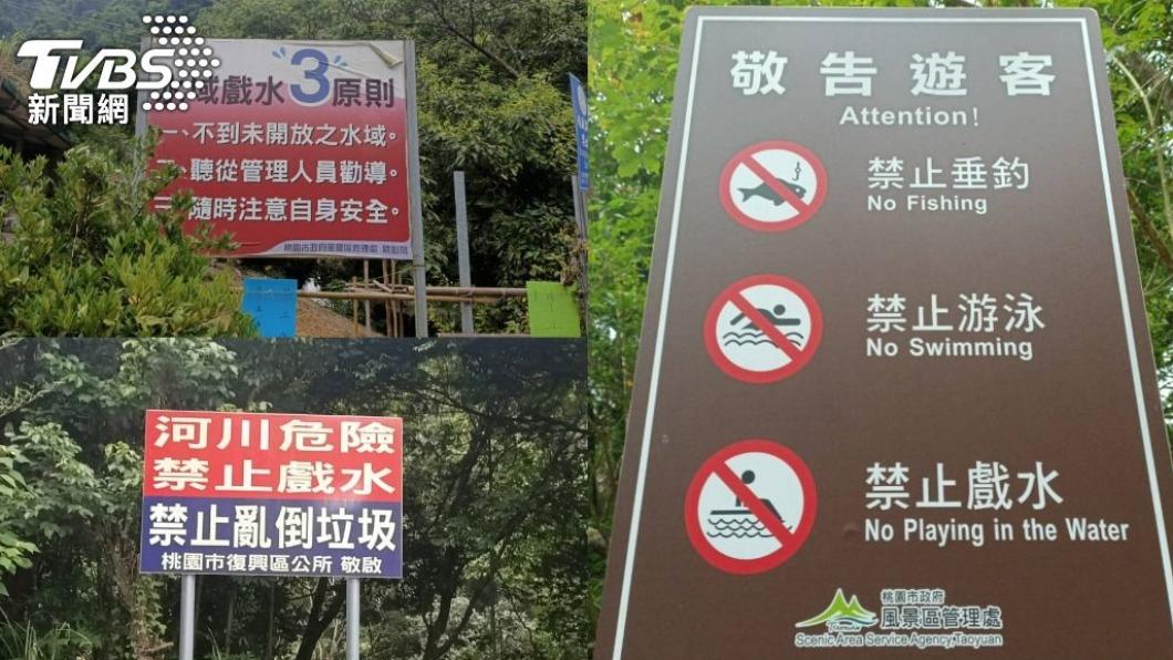 案發現場有許多警告標示。(圖/TVBS)