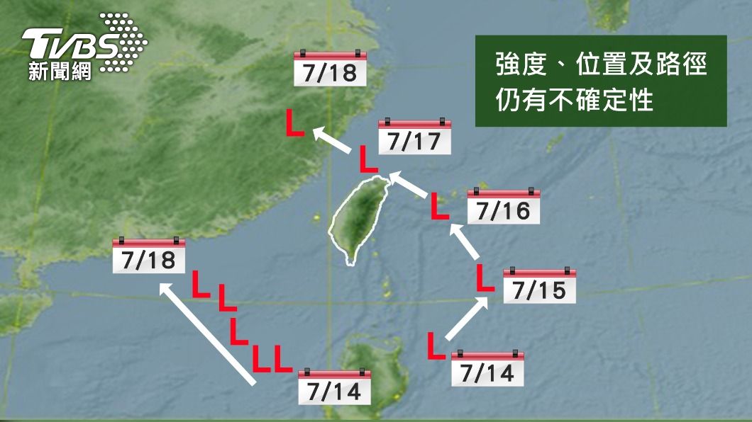 將有三個熱帶擾動發展。(圖/TVBS)