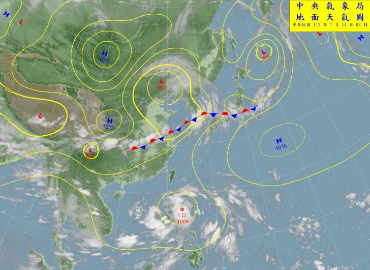 地面天氣圖。（圖／氣象局）