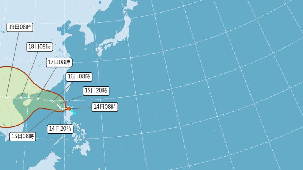 熱帶性低氣壓將往西到西北西移動。(圖/氣象局)