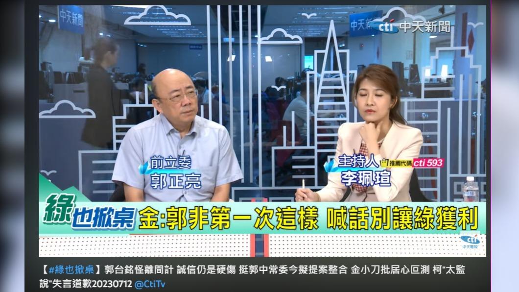 郭正亮覺得侯友宜很奇怪。(圖/翻攝自中天電視YouTube)