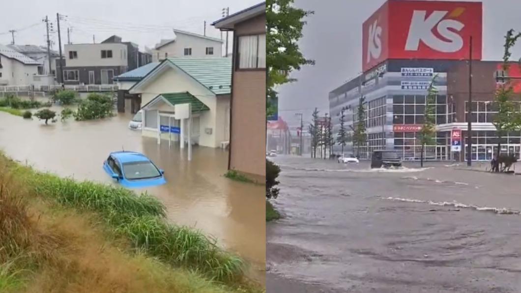 日本秋田破紀錄大雨「市區成汪洋」 店鋪、停車場泡水中