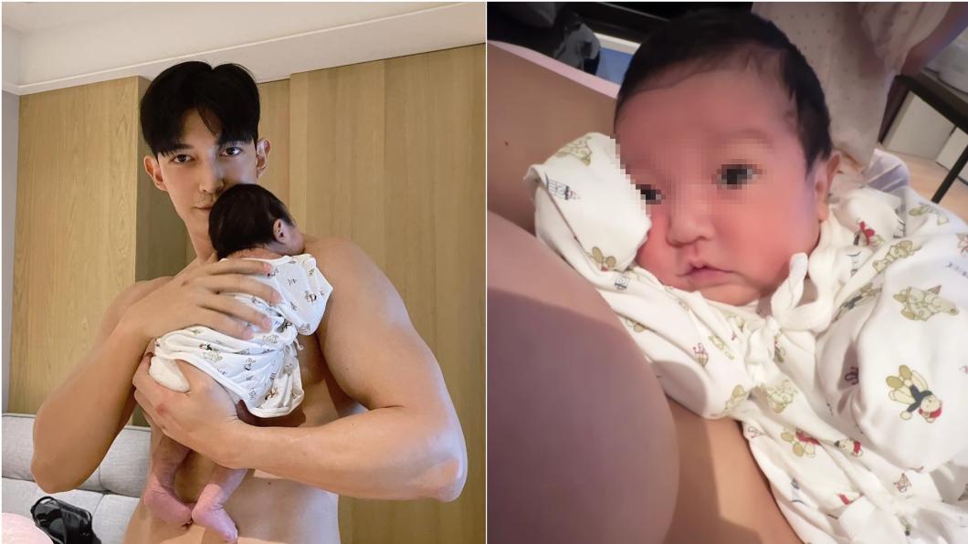 王家梁經常裸身抱女兒。(圖/翻攝自許維恩、王家梁臉書)