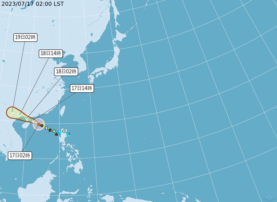 輕度颱風泰利。(圖/氣象局)