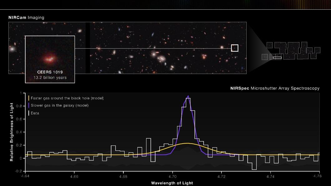CEERS 1019星系可能形成於大爆炸的5.7億年後。（圖／翻攝自NASA）