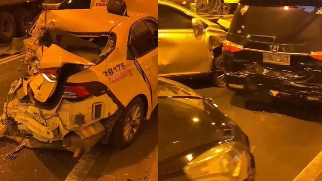 快訊／跳浪隧道6車連環撞！車淪廢鐵殘骸四散　花蓮台11線雙向中斷