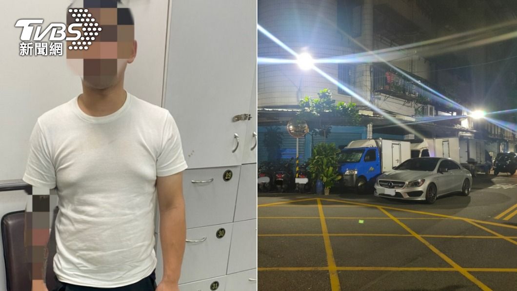 警方在事發現場逮捕持刀砍人的張男。(圖/TVBS)