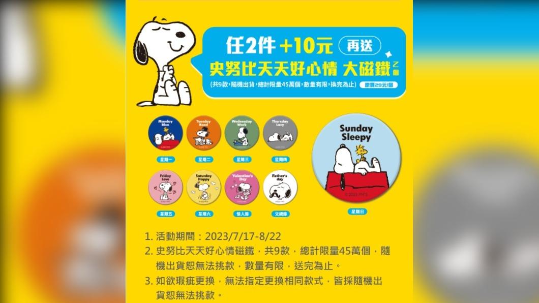 史努比磁鐵掀起民眾回憶殺,也讓人好奇是不是復古風再起。(圖/翻攝自7-11官網)