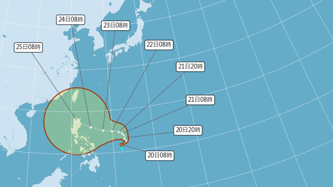 熱帶性低氣壓TD06預估路徑。（圖／氣象局）