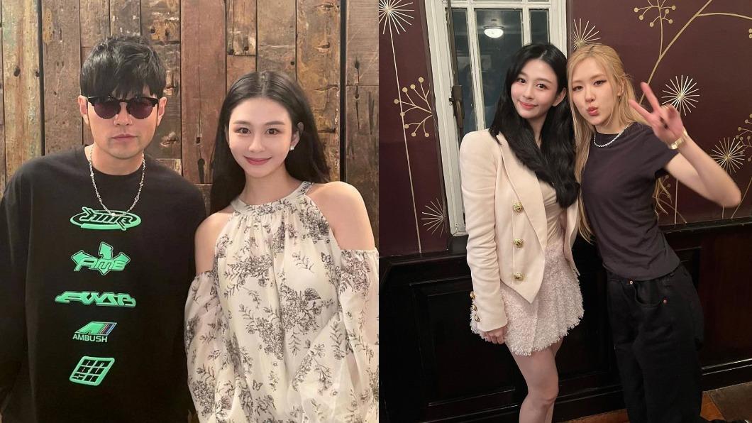 沈月曬出與周杰倫、Rosé合照。（圖／翻攝自yuetyuetxx IG）