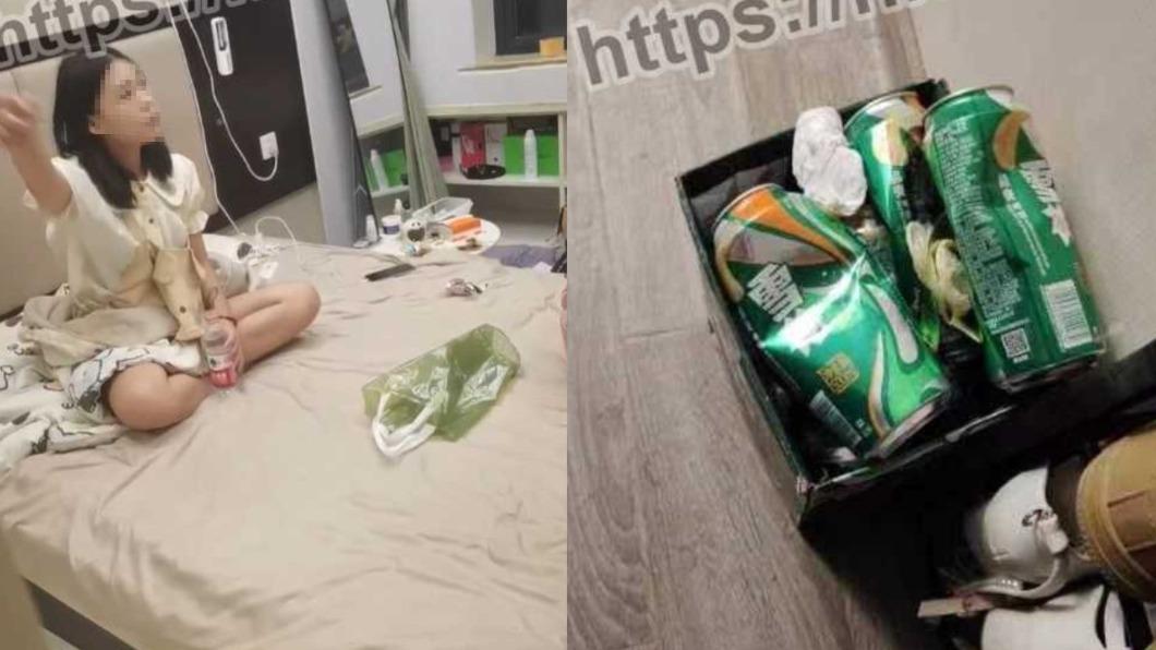 地上滿是保險套殘骸。(圖/翻攝自黑料網)