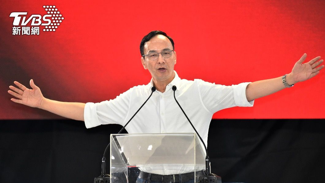 國民黨主席朱立倫拋出執政大聯盟的主張。（圖／胡瑞麒攝）