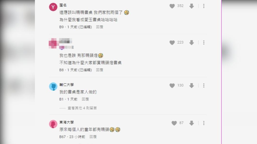 書桌引起網友留言討論。(圖/翻攝自Dcard)
