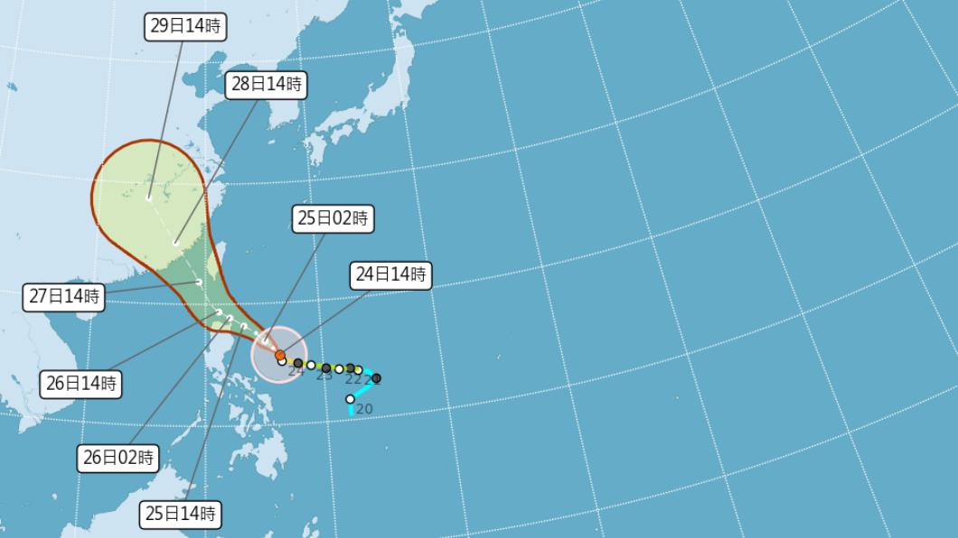 杜蘇芮最新路徑再南偏!連3天炸大豪雨 今晚20:30發海警