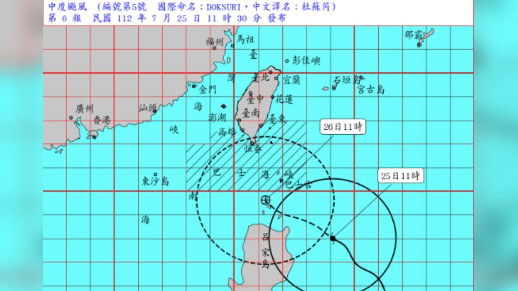 氣象局表示,若颱風行徑無特殊變化,預計於下午14時30分發布海上陸上颱風警報。(圖/氣象局)