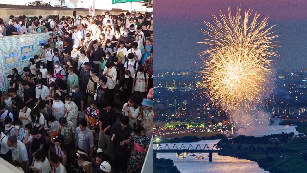 東京葛飾煙火大會睽違4年再辦　77萬遊客湧入擠爆車站