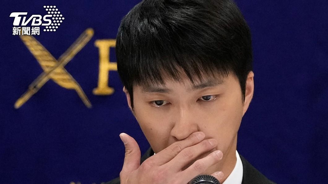江宏傑面色凝重出席記者會。(圖/達志影像美聯社)