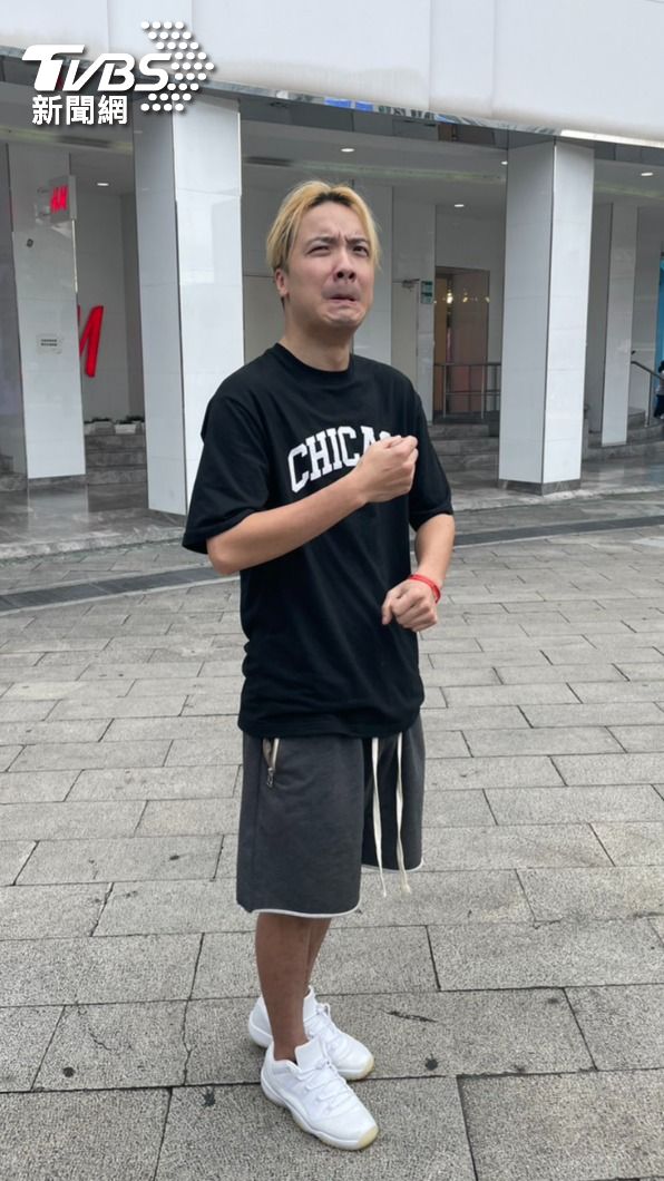 圤智雨故意做怪表情。(圖/謝佩樺攝)