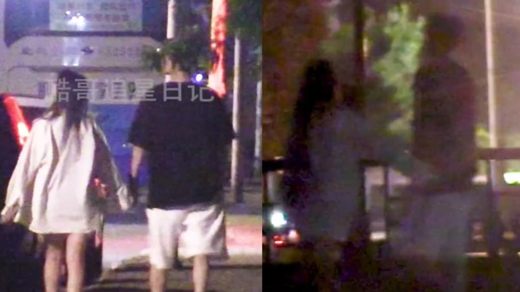 木子洋被拍到與一名長髮女子牽手回家。(圖/翻攝自微博)