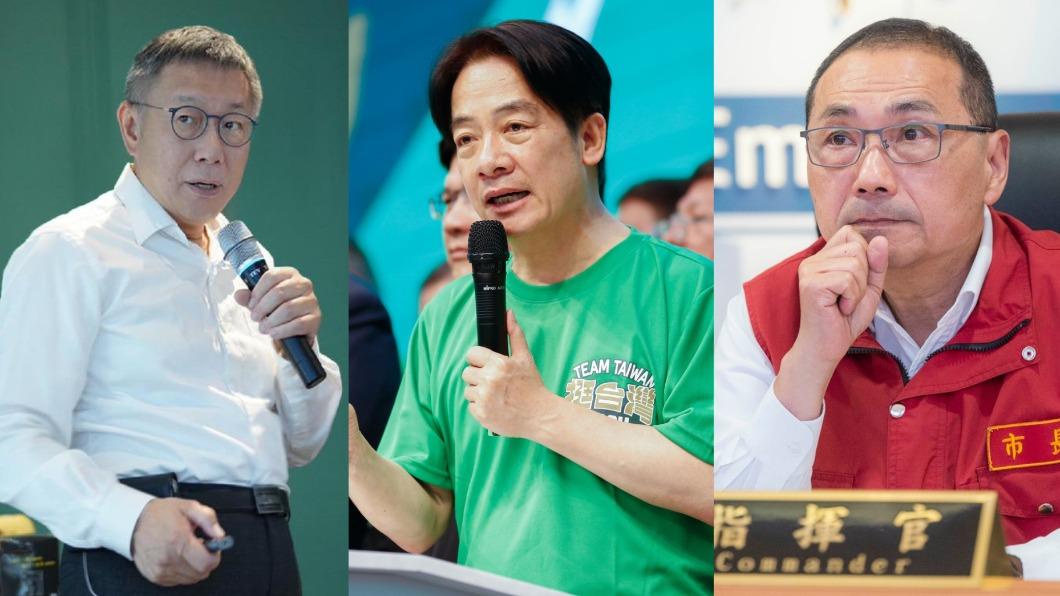 侯友宜在最新民調中,仍以25%落後給賴清德、柯文哲。(圖/翻攝自柯文哲、賴清德、侯友宜臉書)