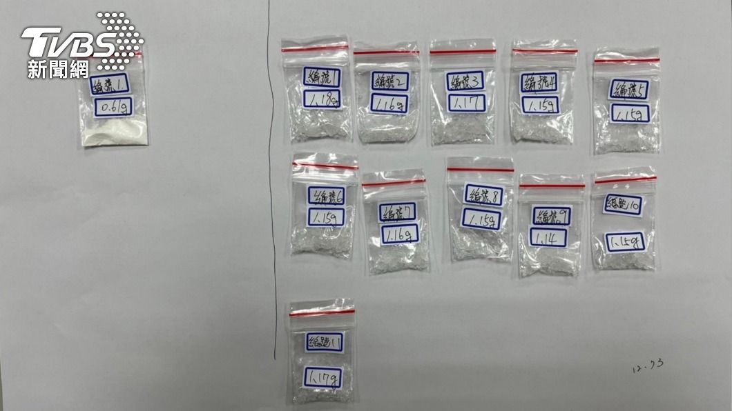 警方查扣安非他命、海洛因毒品。(圖/TVBS)