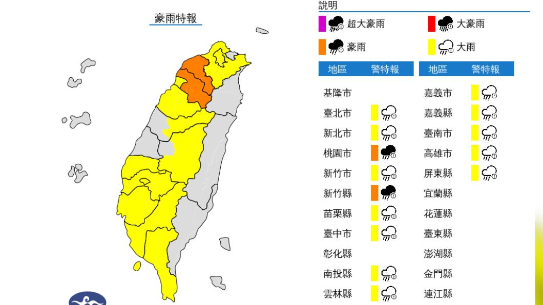 快訊/午後雨彈升級!14縣市豪大雨特報 國家警報響了