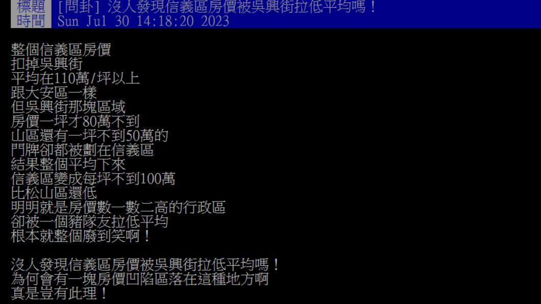 原PO發文。（圖／翻攝自PTT）
