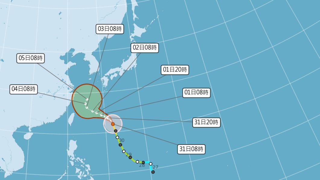 卡努路徑變數大！對「中、南部」非好事　明晚至週二清晨恐發海警