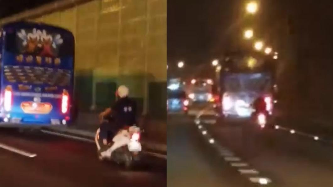 有片／還沒酒測！事故遊覽車「堅持載客」開上國道　警騎車狂追