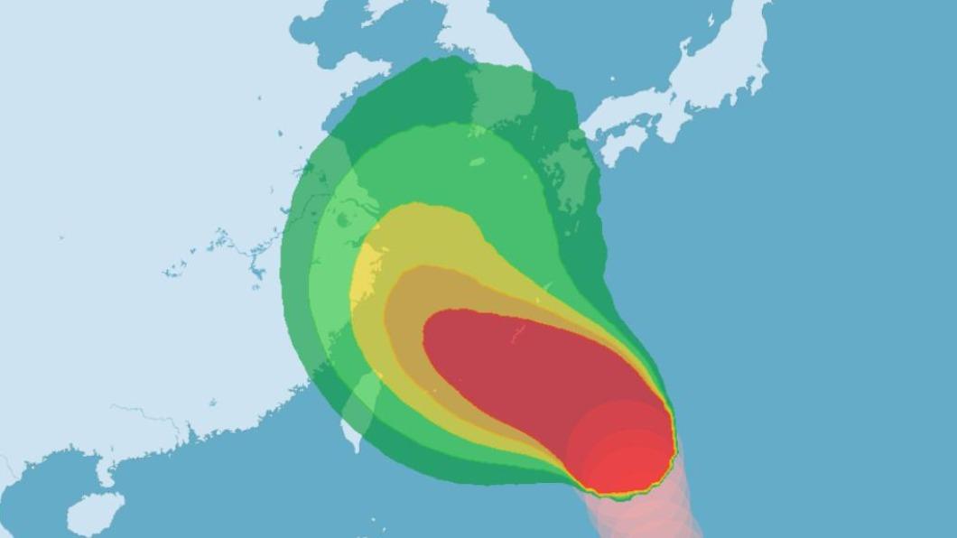 中颱卡努暴風圈侵台機率很大。（圖／翻攝自中央氣象局）