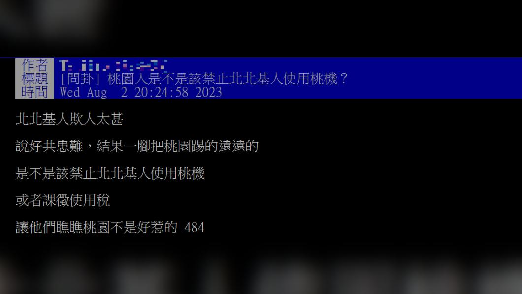 桃園沒放颱風假,引起鄉民不滿。(圖/翻攝自PTT)