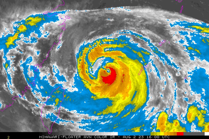 卡努颱風暴風圈預估今(3)日下午觸陸。(圖/翻攝自NOAA)