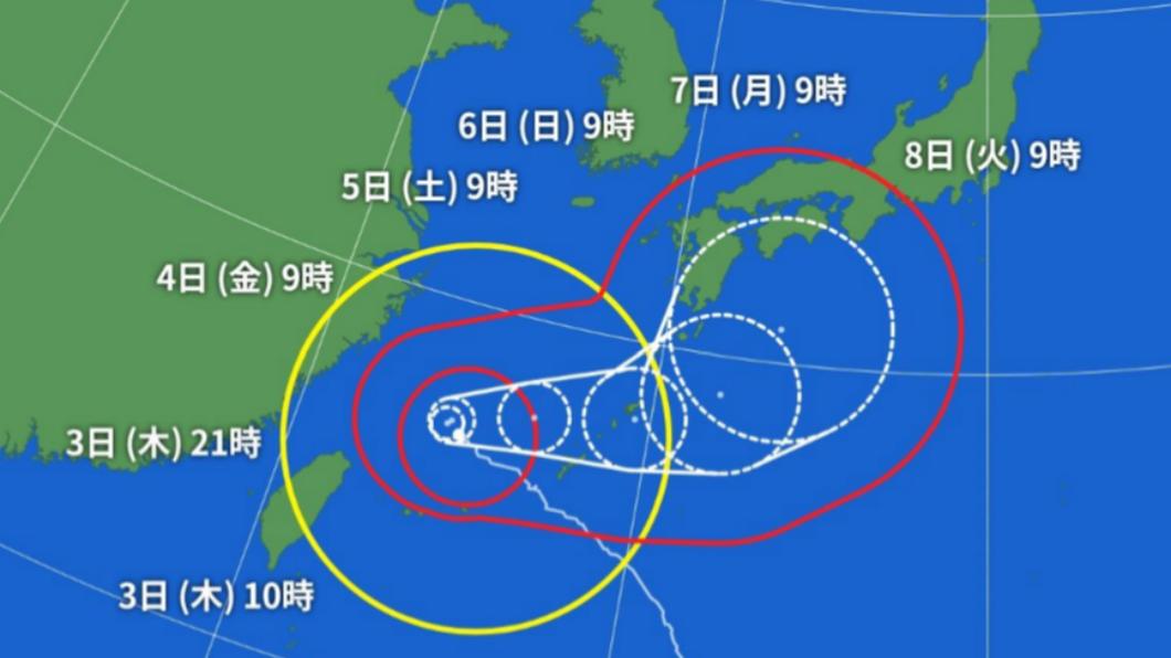日本氣象廳新路徑:卡努颱風4日東轉 下週直撲九州四國