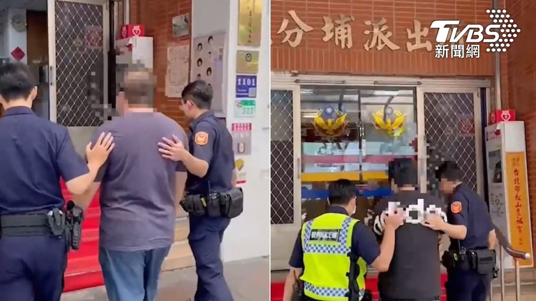 警方將涉嫌毆人的司機帶回偵辦。(圖/TVBS)